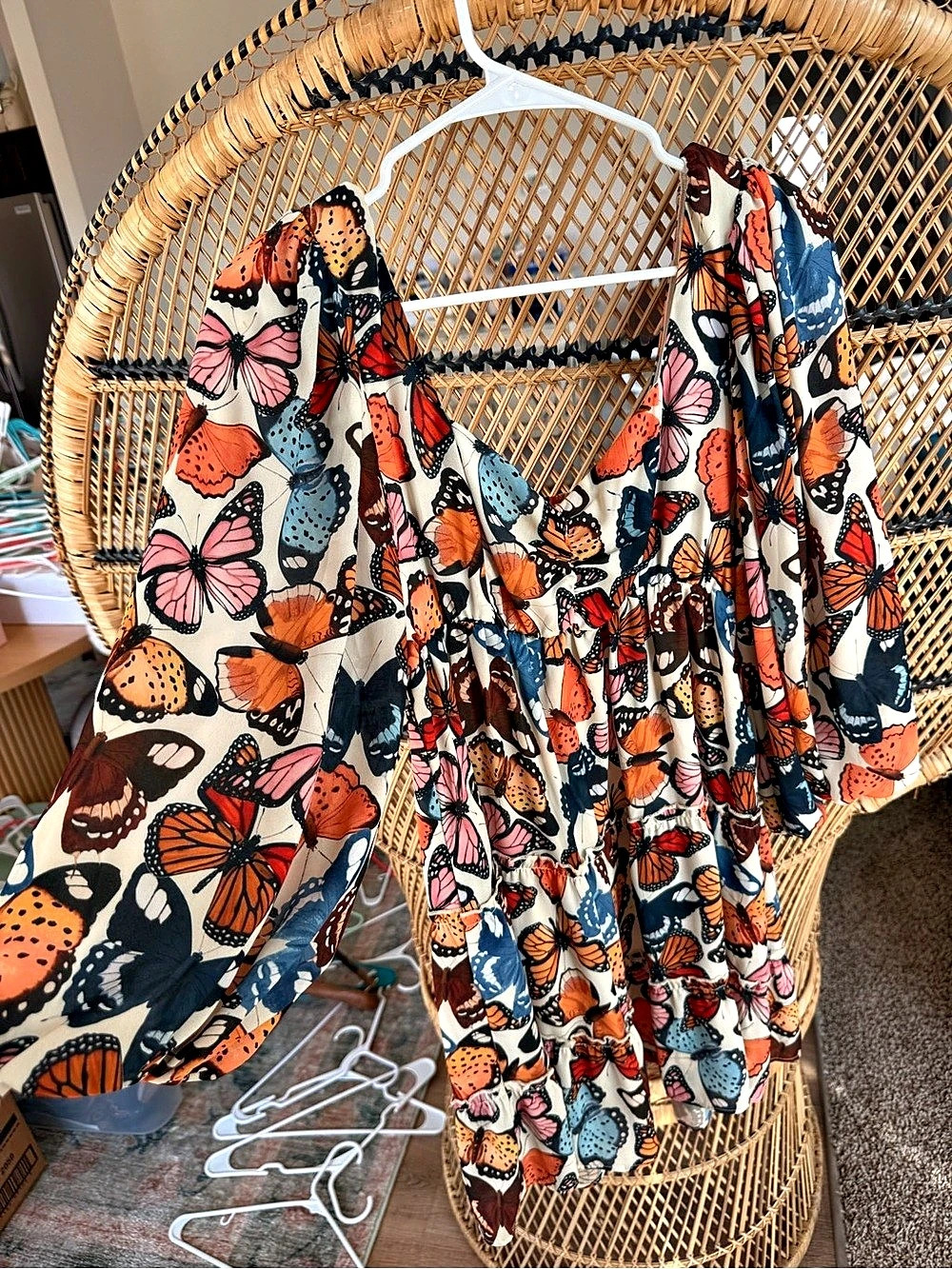 Mumu Butterfly Print Mini Dress Size Small Like New